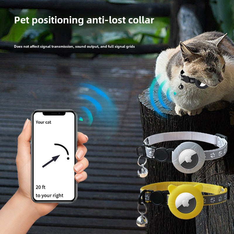 Grenzüberschreitend neue verstellbare Apple AirTag Schutzhülle Haustierhalsband Katze Anti-Tracking Locator Halsband